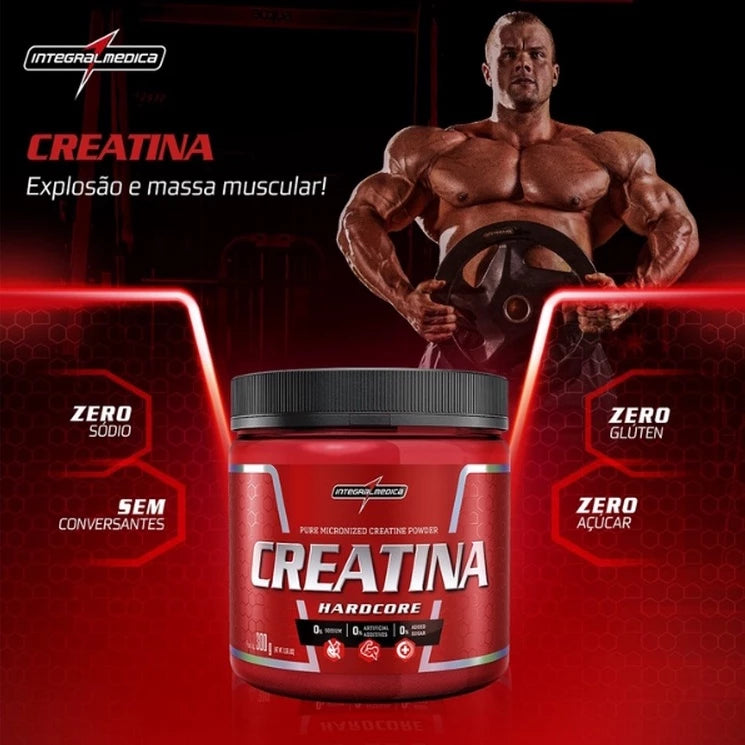 Creatina em Pó Pura HARDCORE 300g - Integralmedica